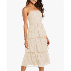 NEW Spaghetti Strap Smocked Tiered Flowy Beach Midi Dress M 8/10